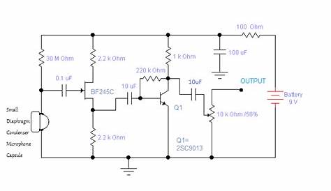 condenser microphone circuit diagram