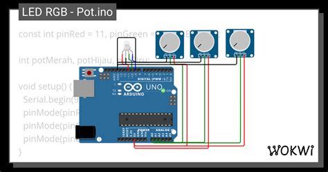 LED RGB Pot Ino Wokwi ESP32 STM32 Arduino Simulator