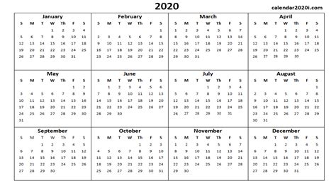 2020 Calendar Printable Template Holidays Word Excel Pdf Wallpaper Calendar 2020