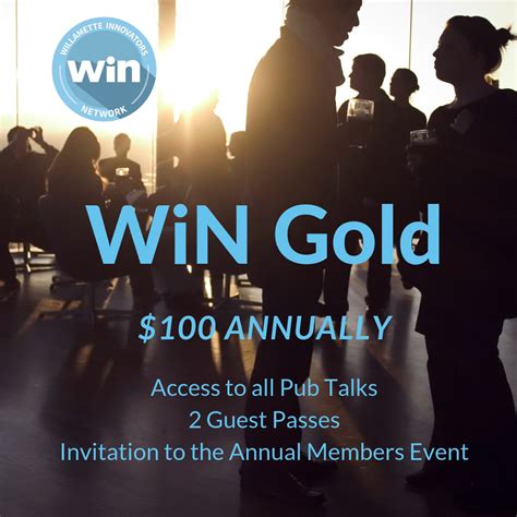 Win Gold Membership Willamette Innovators Network