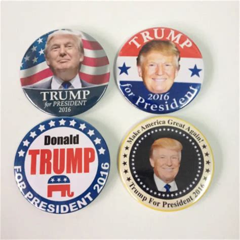 Donald Trump For President 2016 Set Of 4 Buttons Pins Badges Republican