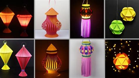 4 Easy Paper Lantern Lamp Making Ideas Diwali Decoration Ideas At