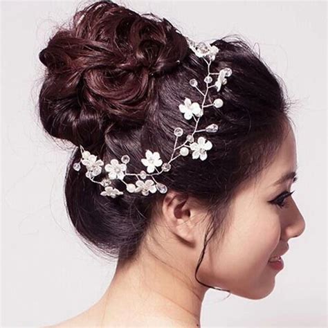Elegant Simulated Pearl Floral Hair Ornament Girly Giggles Hair