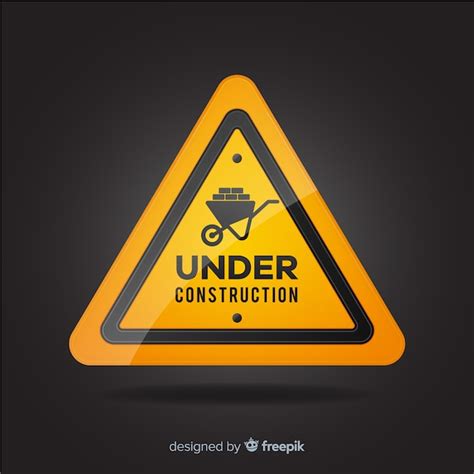 Free Vector Realistic Under Construction Road Sign