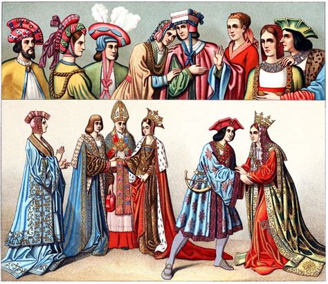Civil Dress Of The Late 15th Century France Middle Ages Middle Ages