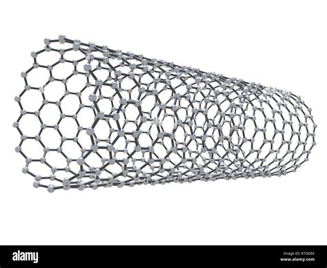 Carbon Nanotubes Molecule Structure Atoms In Wrapped Hexagonal Lattice