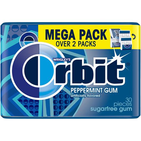 Orbit Peppermint Sugarfree Chewing Gum 30 Piece Mega Pack Orbit Gum