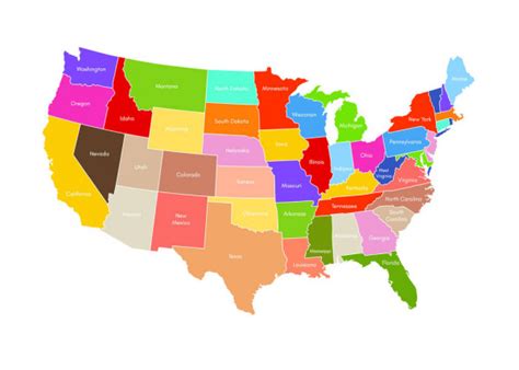 Color Map Of Usa — Stock Vector © Hamikus 7935309