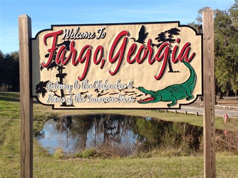 Welcome to Fargo, Georgia. Gateway to the Okefenokee & Home of the