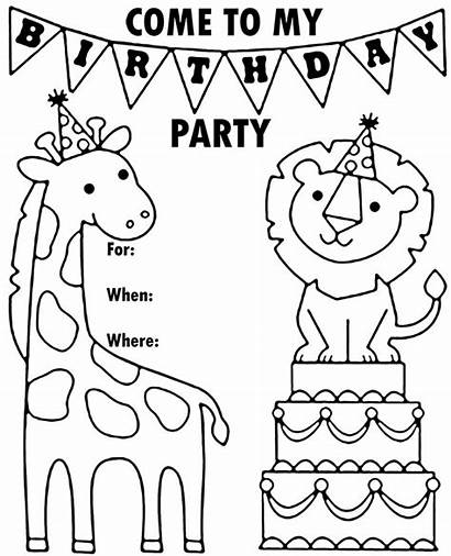 Birthday Invitation Party Topcoloringpages Coloring Printable Cards