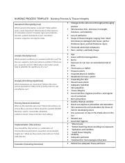 Nursing Process For Tissue Integrity Assessment And Analysis Course Hero