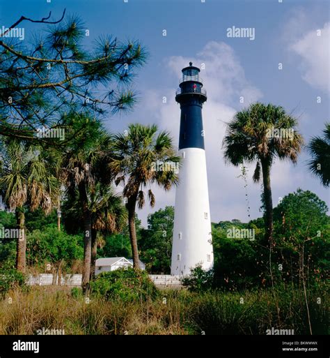 Lighthouse In Hunting Island State Park Beaufort South Carolina Stock