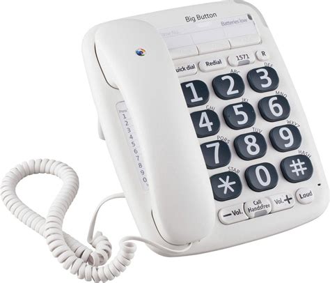 Bt Big Button 200 Corded Landline Home Telephone Handsfree White Rene