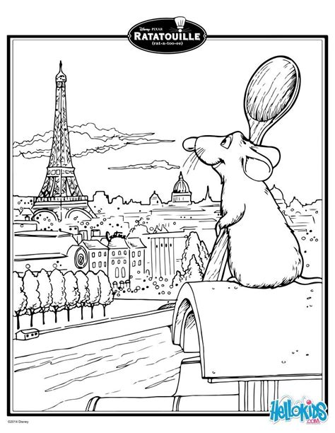 There's no better cure for cabin fever than printing and coloring our free coloring pages for kids. DISNEY coloring pages - Ratatouille's Remy in Paris ...