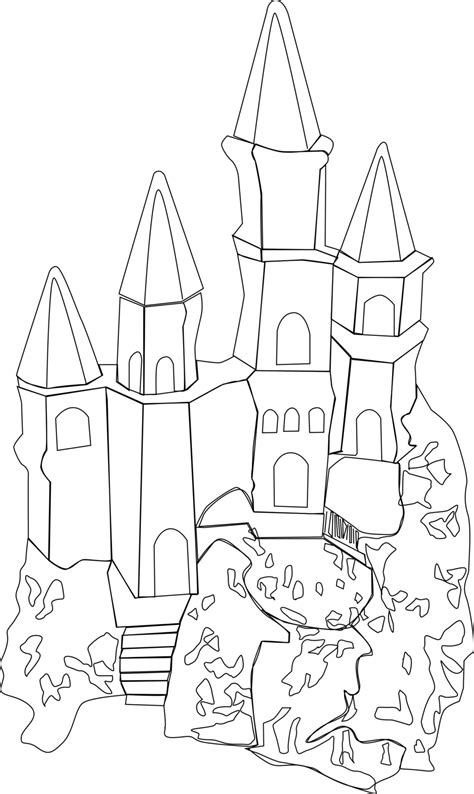 Castle Free Stock Photo Illustration Of A Medieval Castle Outline