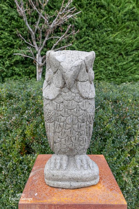 Hand Carved Stone Owl Statue