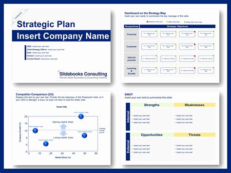 Three Business Plan Templates With Blue And White Colors Including One
