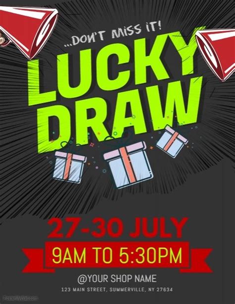 Lucky Draw Flyer Poster Template Design Graphic Design Flyer Poster