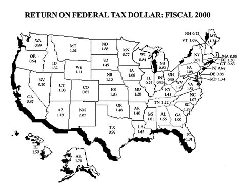 Map And Figures Representing The Return On Federal Tax