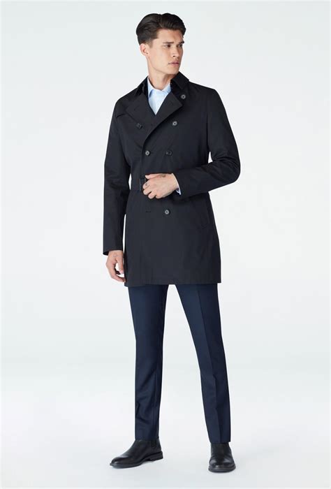 Heywood Black Trench Coat With Detachable Lining