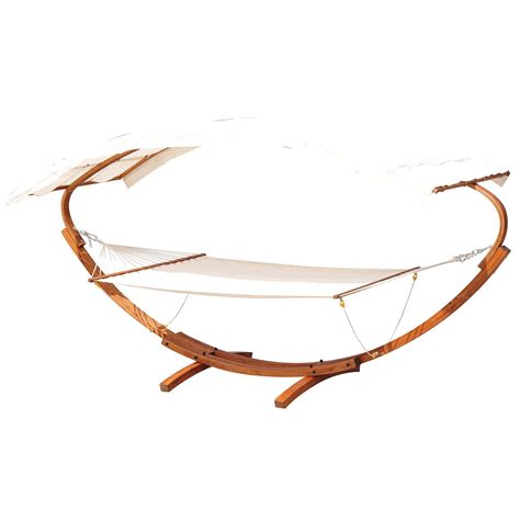 See more ideas about indoor hammock, hammock, house design. Outsunny 13' Wooden Roman Arc Outdoor 2 Person Hammock ...