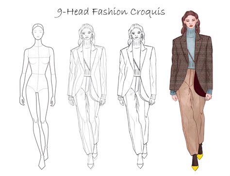 Female Fashion Croquis Template 9 Etsy Uk