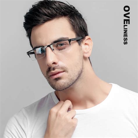 Montura De Gafas De Medio Metal Para Hombre Gafas ópticas Graduadas