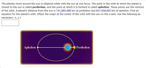 Solved The Planets Move Around The Sun In Elliptical Orbits With The