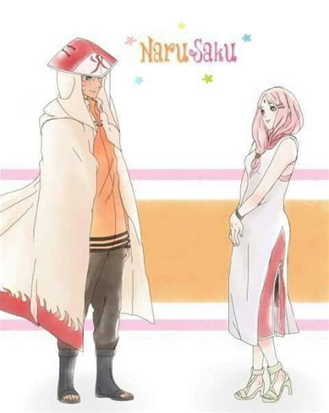 Naruto Uzumaki X Sakura Haruno Narusaku Sakunaru Orange Yellow