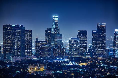 4900 Los Angeles Skyline Night Stock Photos Pictures And Royalty Free