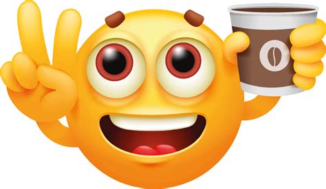Emoji Drinking Coffee Wallpaper Decal Tenstickers