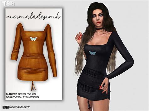 Butterfly Dress Mc165 By Mermaladesimtr At Tsr Sims 4 Updates