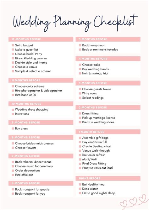 Wedding Planning Checklist Etsy