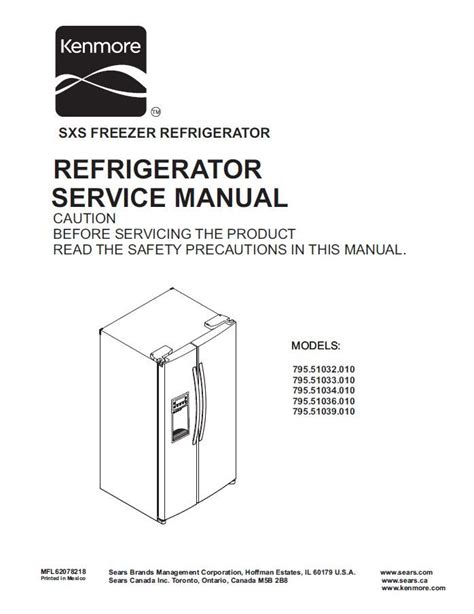 Kenmore Refrigerator Owners Manual