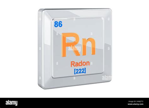 El Radón Rn Elemento Químico Firmar 3d Rendering Aislado Sobre Fondo