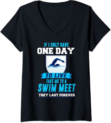 Womens Swim Quote Design Swim Team Gear V Neck T Shirt