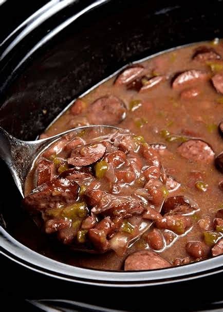 Slow Cooker Red Beans And Rice With Red Kidney Beans Smoked Sausage