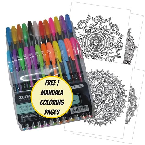 Indikonb 24 Pcs Color Gel Neon Pen Set Multicolor Ballpoint Pens For