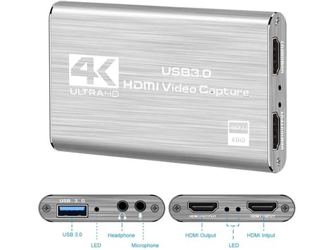 Digitnow 4k Audio Video Capture Card Usb 3 0 Hdmi Video Capture Device Full Hd 1080p For Game