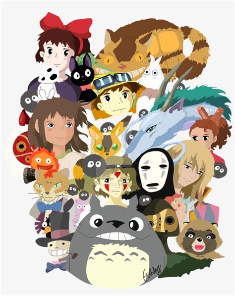 Studio Ghibli Collage Coloured By Disturbed Hayao Miyazaki Anime