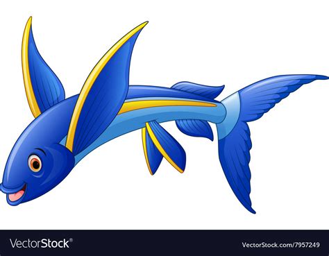 Flying Fish Cartoon Character Royalty Free Vector Image