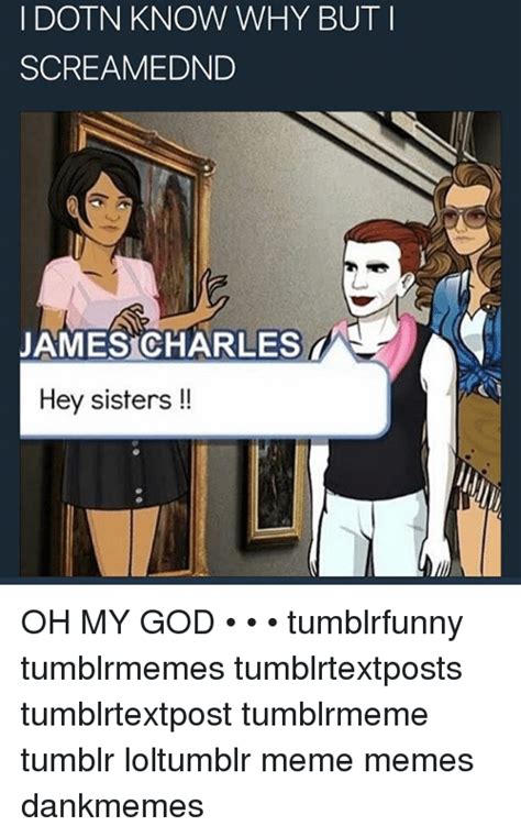 — james charles (@jamescharles) april 3, 2017. I DOTN KNOW WHY BUTI SCREAMEDND JAMES CHARLES Hey Sisters!! OH MY GOD • • • Tumblrfunny ...