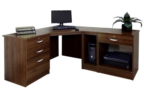 Small Office Corner Desk Set With 31 Drawers Printer