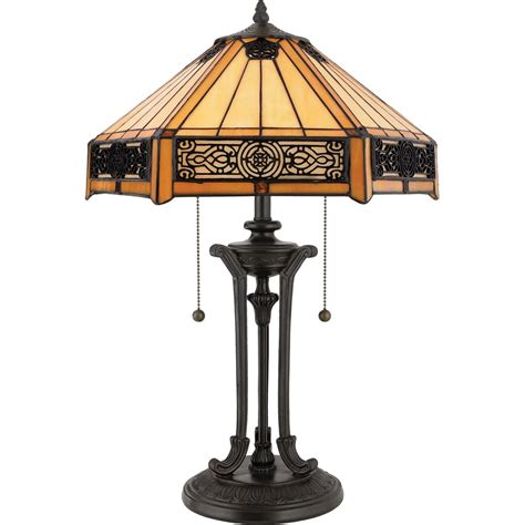Quoizel Tf Vb Light Tiffany Table Lamp Small Vintage Bronze