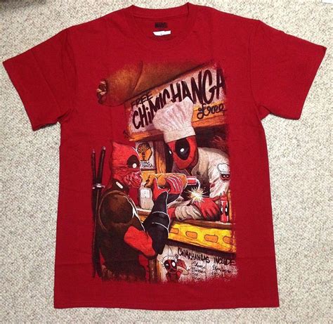 deadpool gets a phonecall in his apartment. Funny DEADPOOL FREE CHIMICHANGA T-SHIRT Taco Bar Stand Maroon Marvel Comic ADULT #Marvel # ...