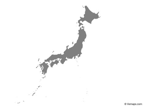 Grey Map Of Japan Map Vector Vector Free Japan Map Map Design Maps