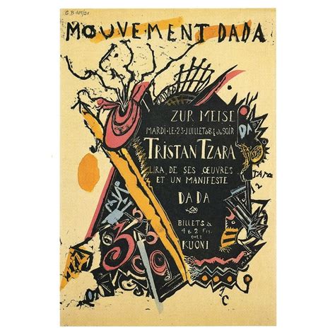 Dada Tristan Tzara Poster Print By Marcel Janco 18 X 24