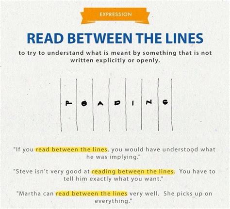 Read Between The Lines English Vocabulary Words English Phrases