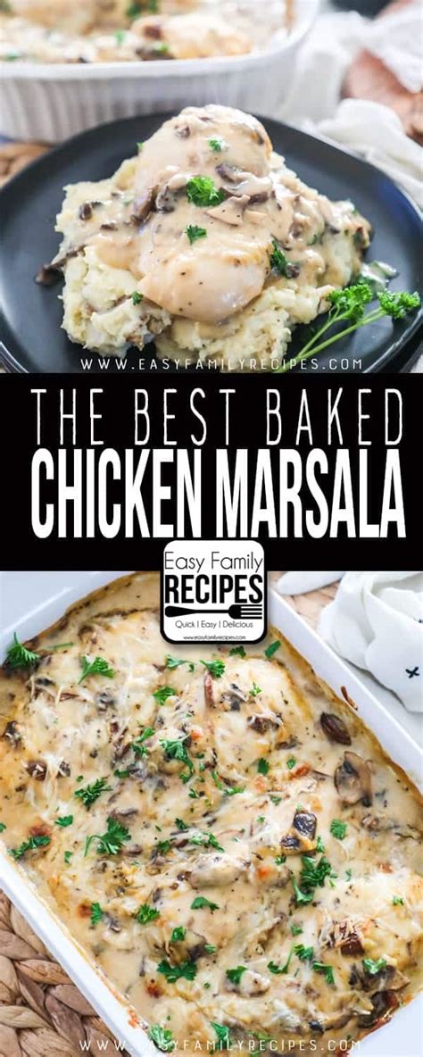 There is something about the sweetness of the marsala wine that gives this dish a wonderful flavor. The Best Baked Chicken Marsala · Easy Family Recipes