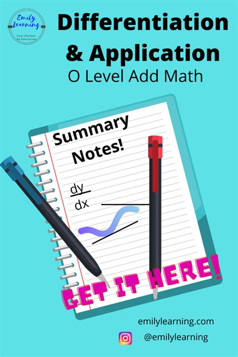 Summary Notes For Differentiation And Its Application O Level Add